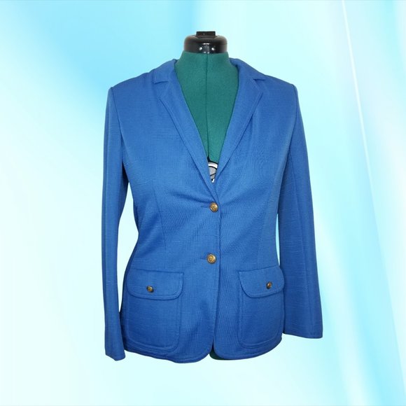 Vintage Cerulean Blue Wool Blazer, Choice by Butte - Picture 1 of 2
